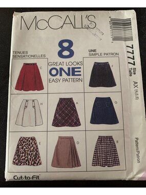 McCall's Misses Skirt Sewing Pattern Size 4 6 8 7777 Uncut